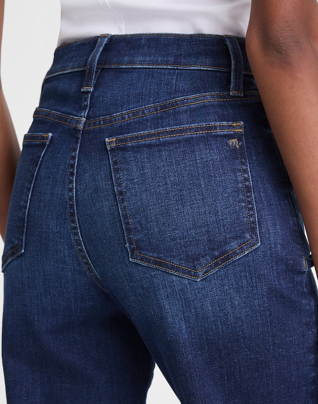 The Short Wide-Leg Jean in Super Stretch Denim DEEP OCEAN WASH