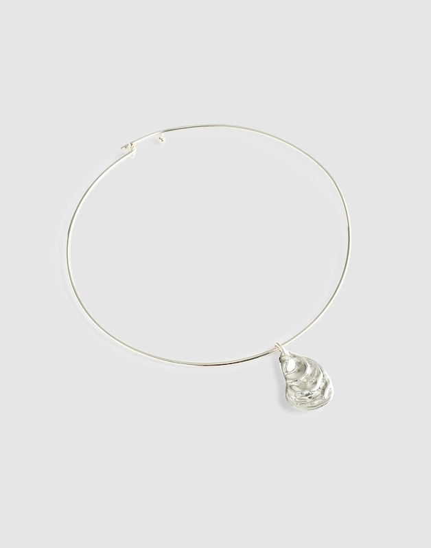 Shell Wire Choker Necklace WARM SILVER