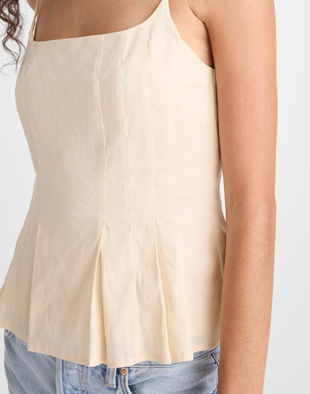 Darted Peplum Cami Top VANILLA