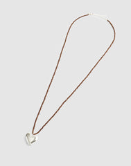 Beaded Pendant Necklace WARM SILVER